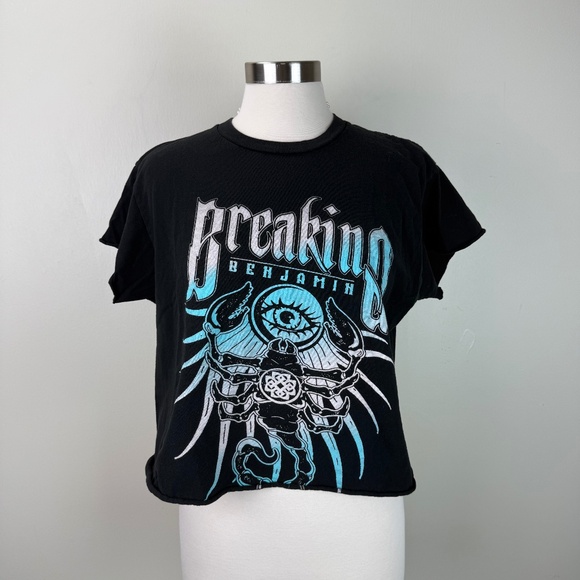 Breaking Benjamin 2020 Tour Tye Dye Screen Print Cropped Band Tee | Large - Picture 1 of 10